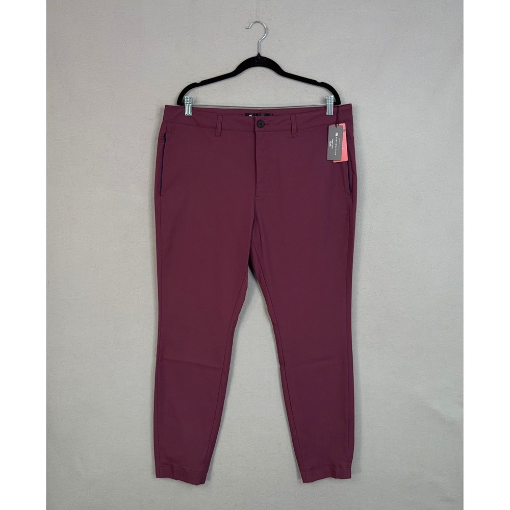 TravisMathew Jogger Mens 36 Mauve Wine Reggie Bush Athleisure Sport Mode Pants